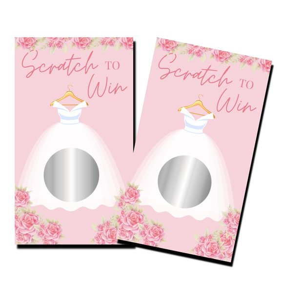 Bridal Shower Games - Scratch To Win - 50 Scratch Off Cards - Bachelorette Party - Picture 1 of 4